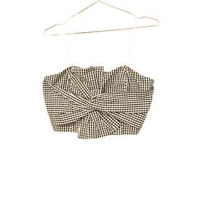 Wild honey smocked tube top Buffalo plaid size large